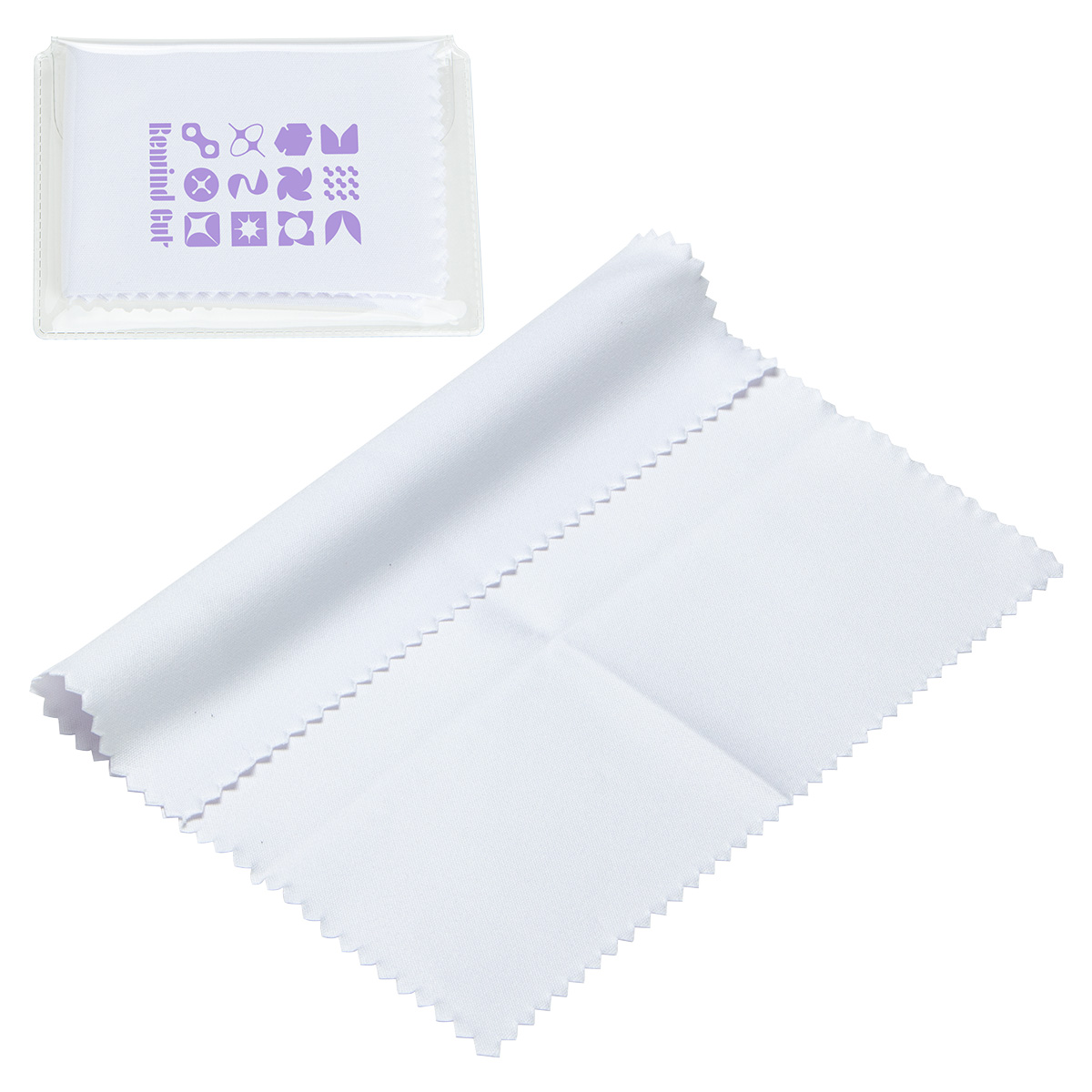 6" x 6" 220GSM Microfiber Cleaning Cloth in Clear PVC Case 1