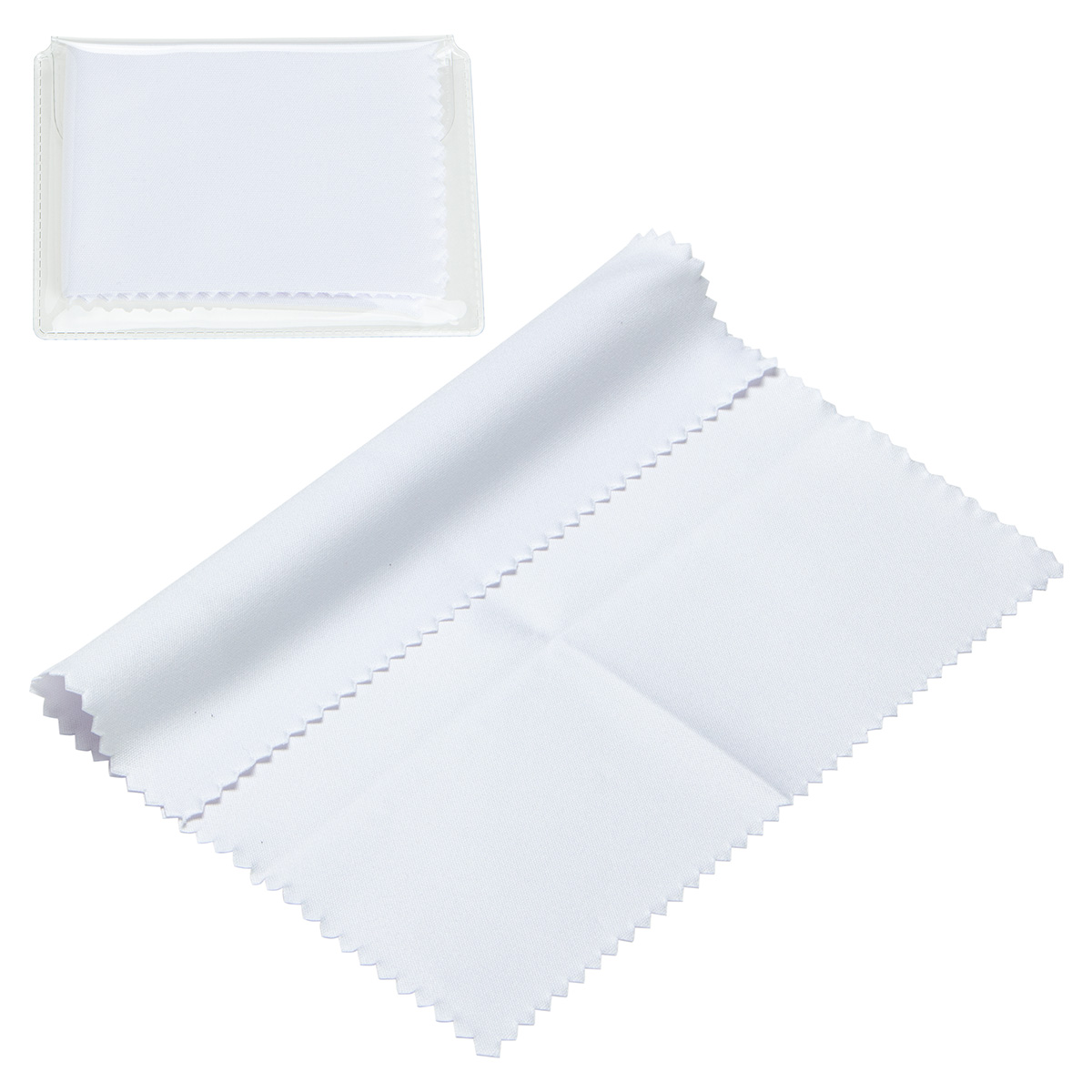 6" x 6" 220GSM Microfiber Cleaning Cloth in Clear PVC Case 1