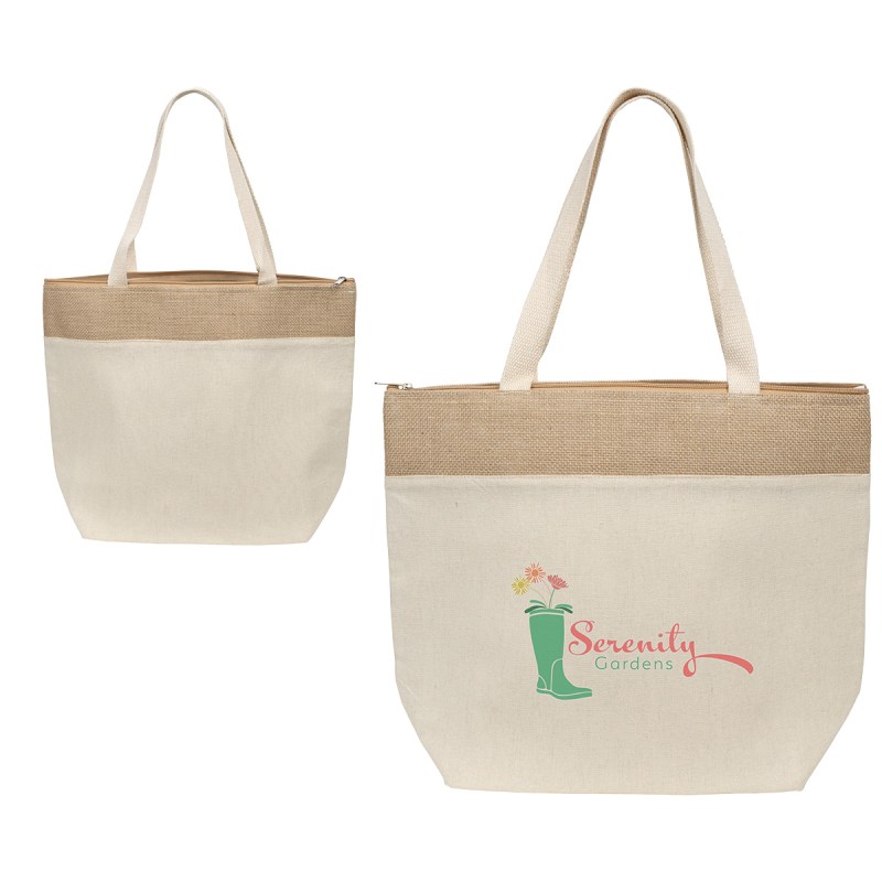 Savanna Jute & Recycled Cotton Cooler Tote 1 Savanna Jute & Recycled Cotton Cooler Tote 1