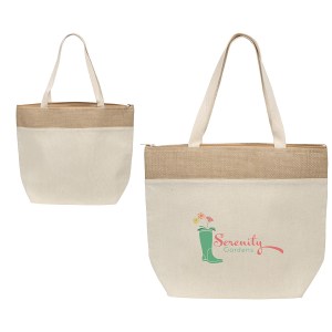 Savanna Jute & Recycled Cotton Cooler Tote 1 Savanna Jute & Recycled Cotton Cooler Tote 1