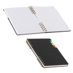 Praxis Recycled Spiral Notebook with Sticky Flags - Black Praxis Recycled Spiral Notebook with Sticky Flags - Black