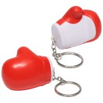 Boxing Glove Stress Reliever Key Chain - Red/White Boxing Glove Stress Reliever Key Chain - Red/White