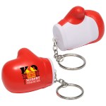 Boxing Glove Stress Reliever Key Chain - Red/White Boxing Glove Stress Reliever Key Chain - Red/White