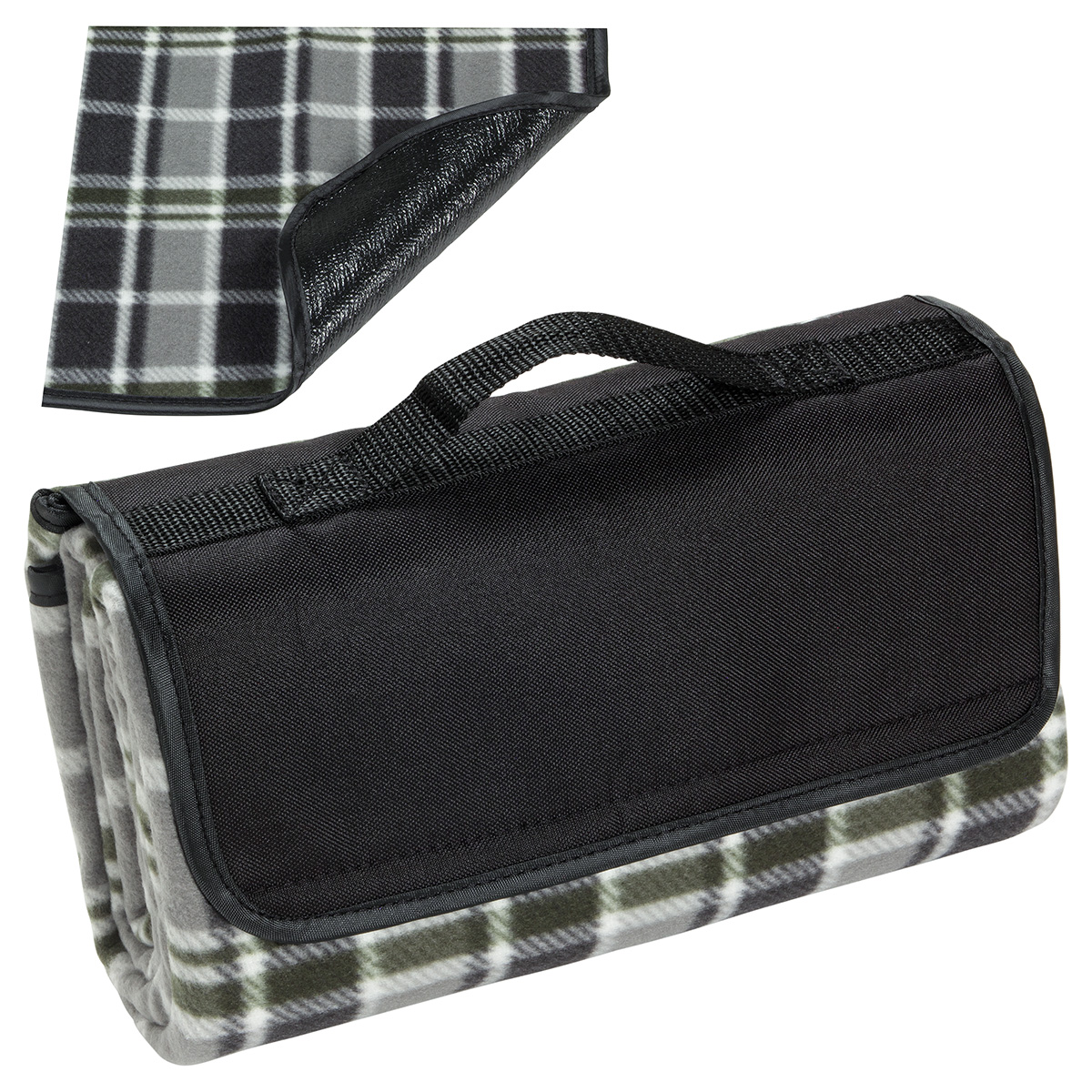Plaid Barrel Fleece Picnic Blanket 1