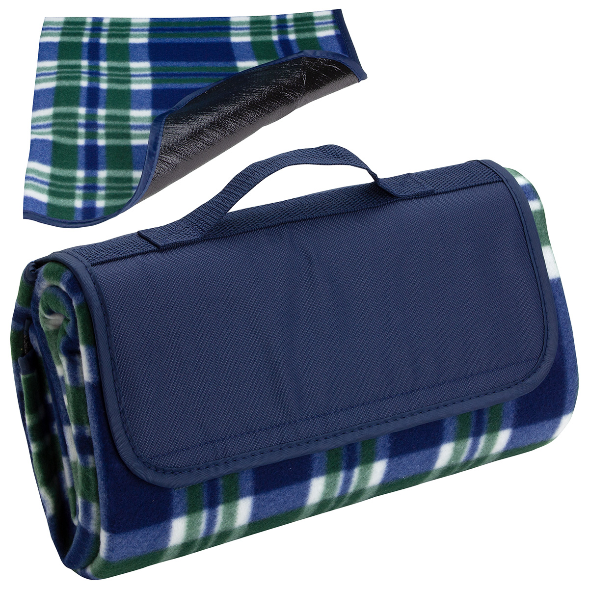 Plaid Barrel Fleece Picnic Blanket 1
