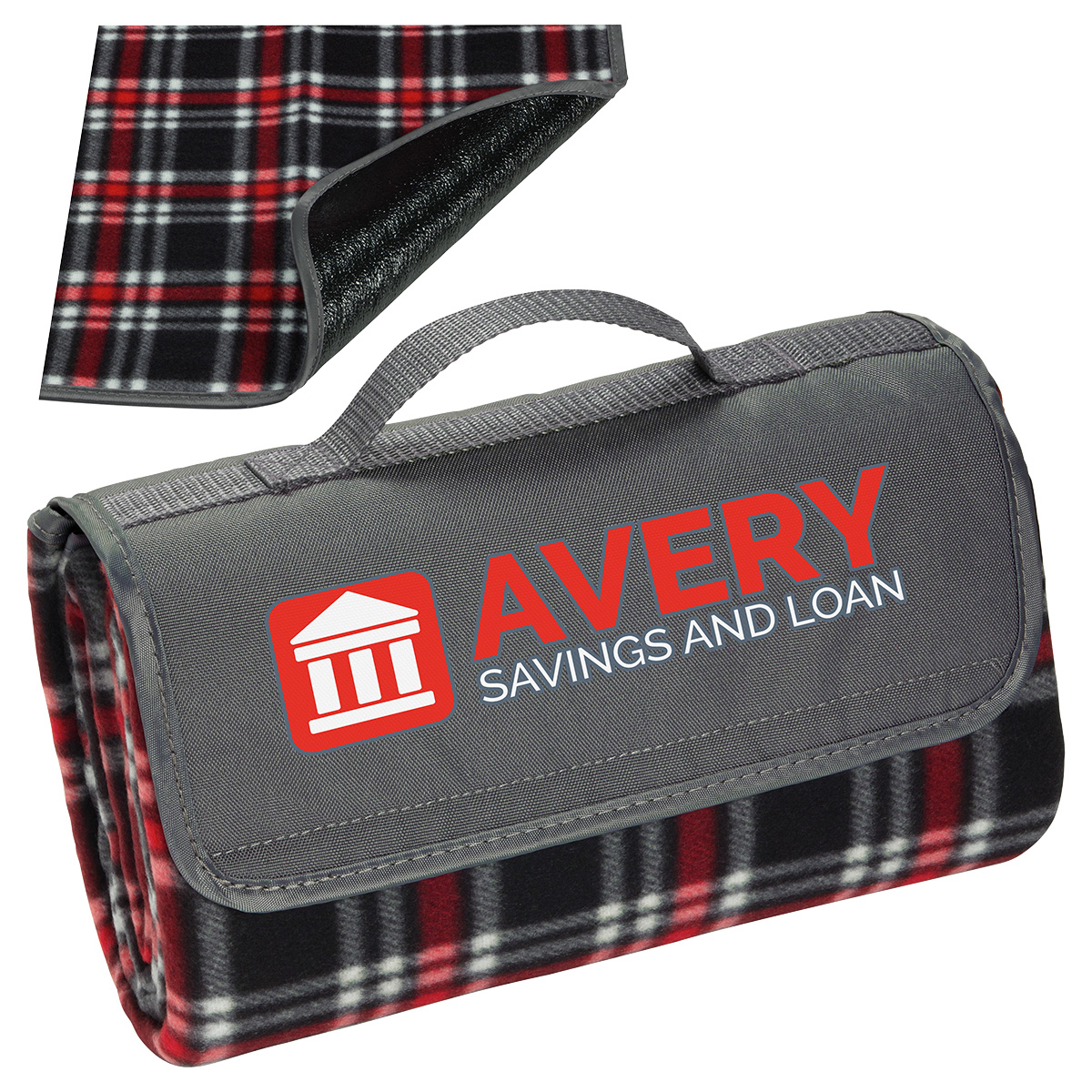 Plaid Barrel Fleece Picnic Blanket 1