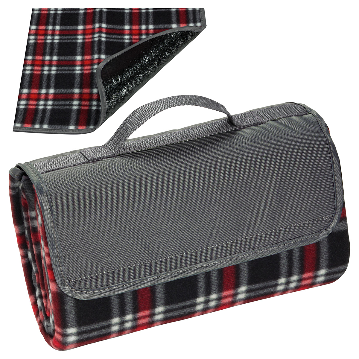Plaid Barrel Fleece Picnic Blanket 1