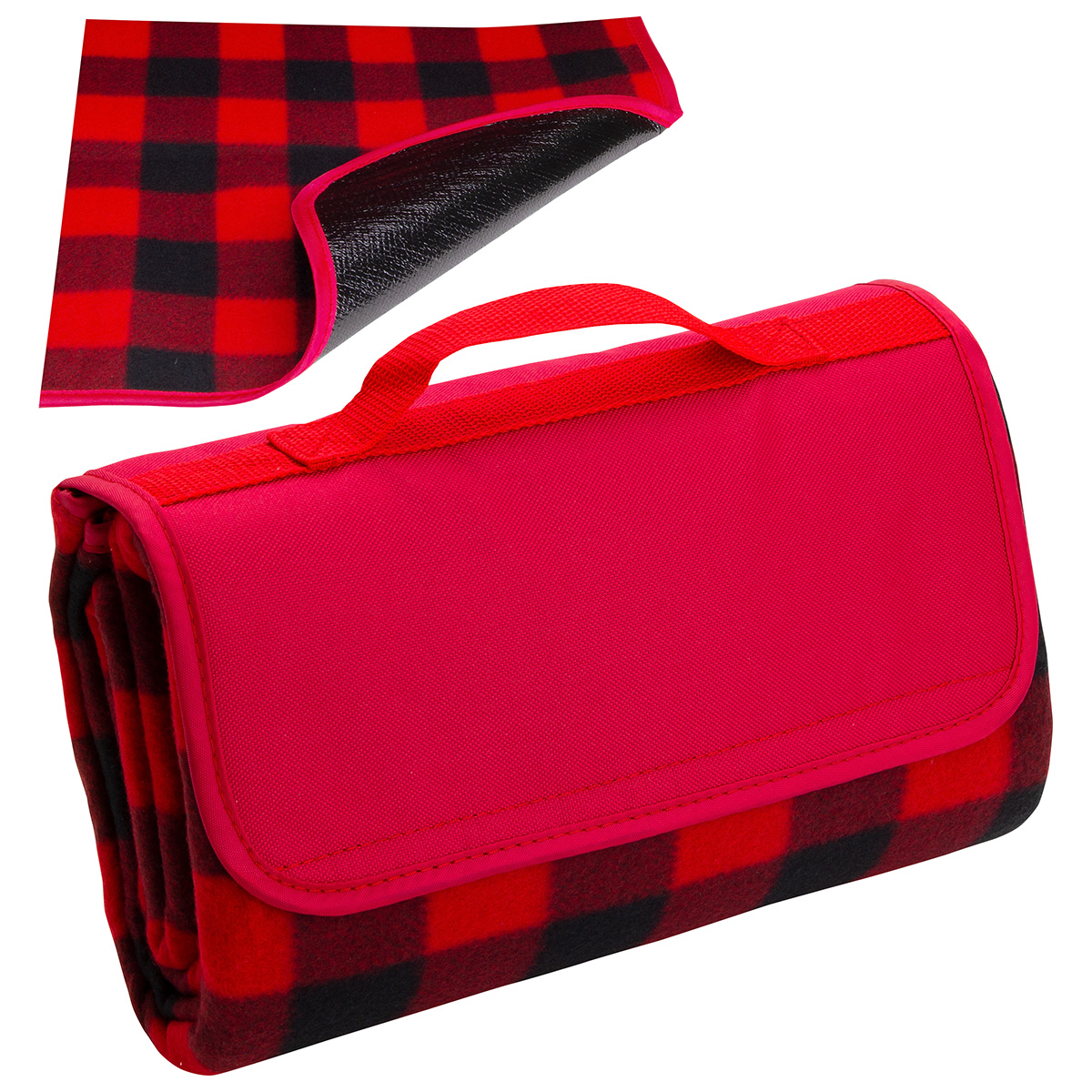 Plaid Barrel Fleece Picnic Blanket 1
