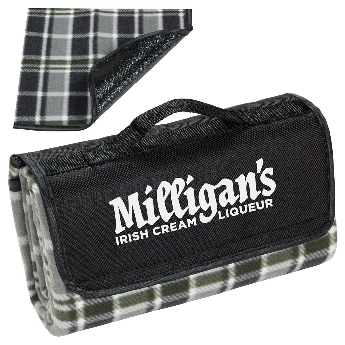 Plaid Barrel Fleece Picnic Blanket 1