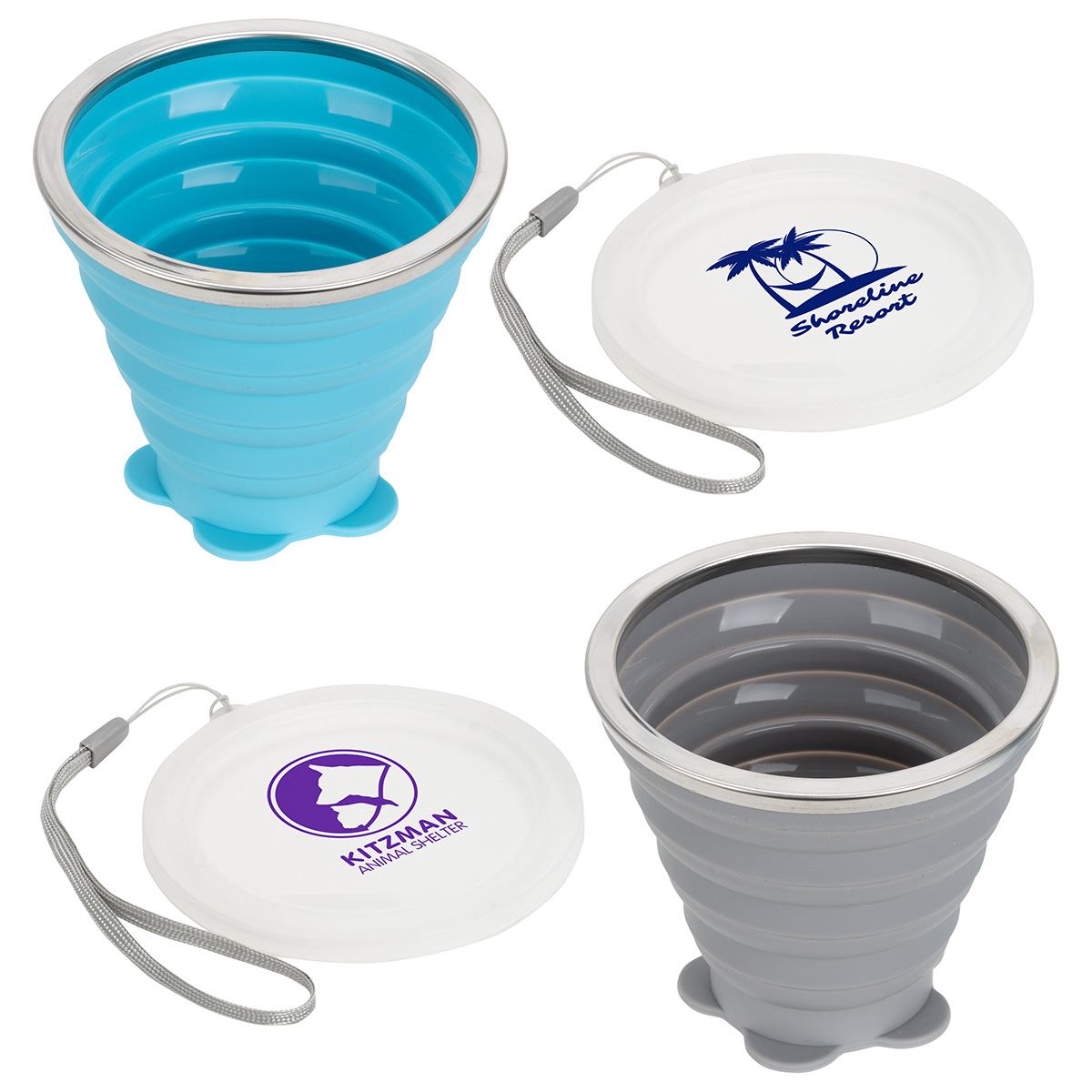 Groove 9 oz Collapsible Silicone Cup with Lid 1
