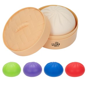 Squishy Dumpling Stress Reliever with Steamer Basket 1 Squishy Dumpling Stress Reliever with Steamer Basket 1