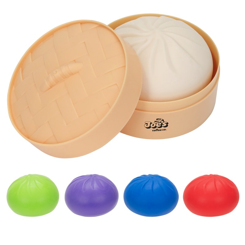 Squishy Dumpling Stress Reliever with Steamer Basket 1 Squishy Dumpling Stress Reliever with Steamer Basket 1