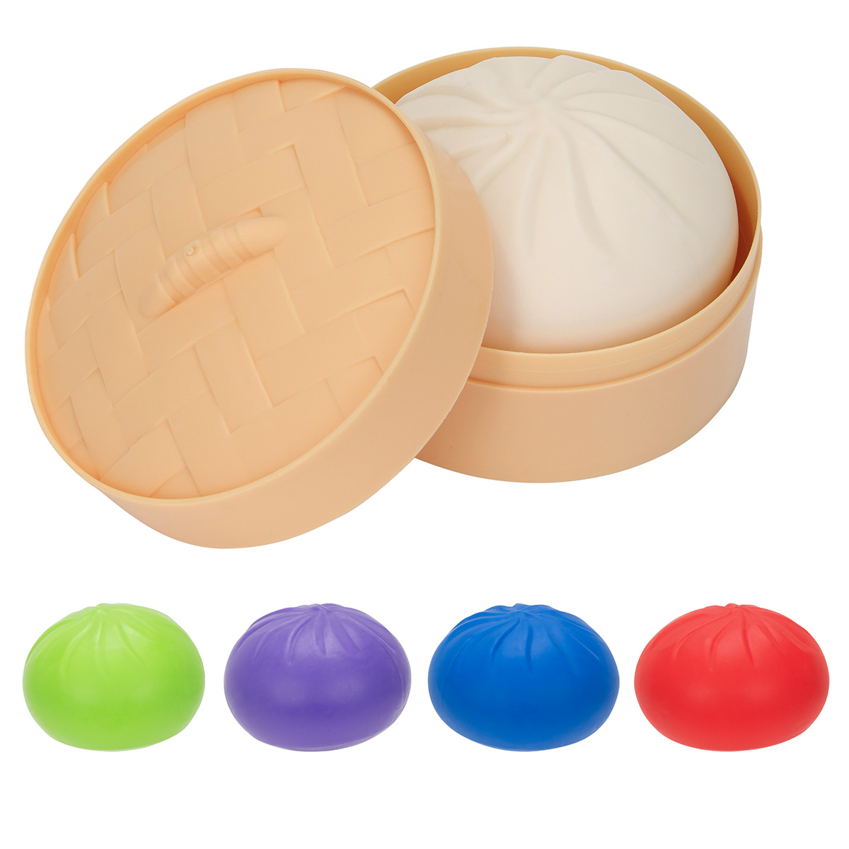 Squishy Dumpling Stress Reliever with Steamer Basket 1