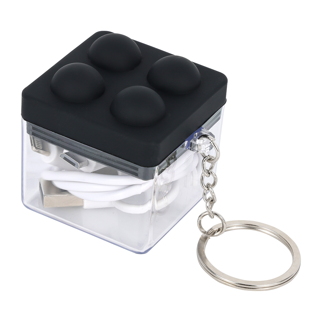 Push Pop Charging Cable with Keyring & Screen Cleaner 1