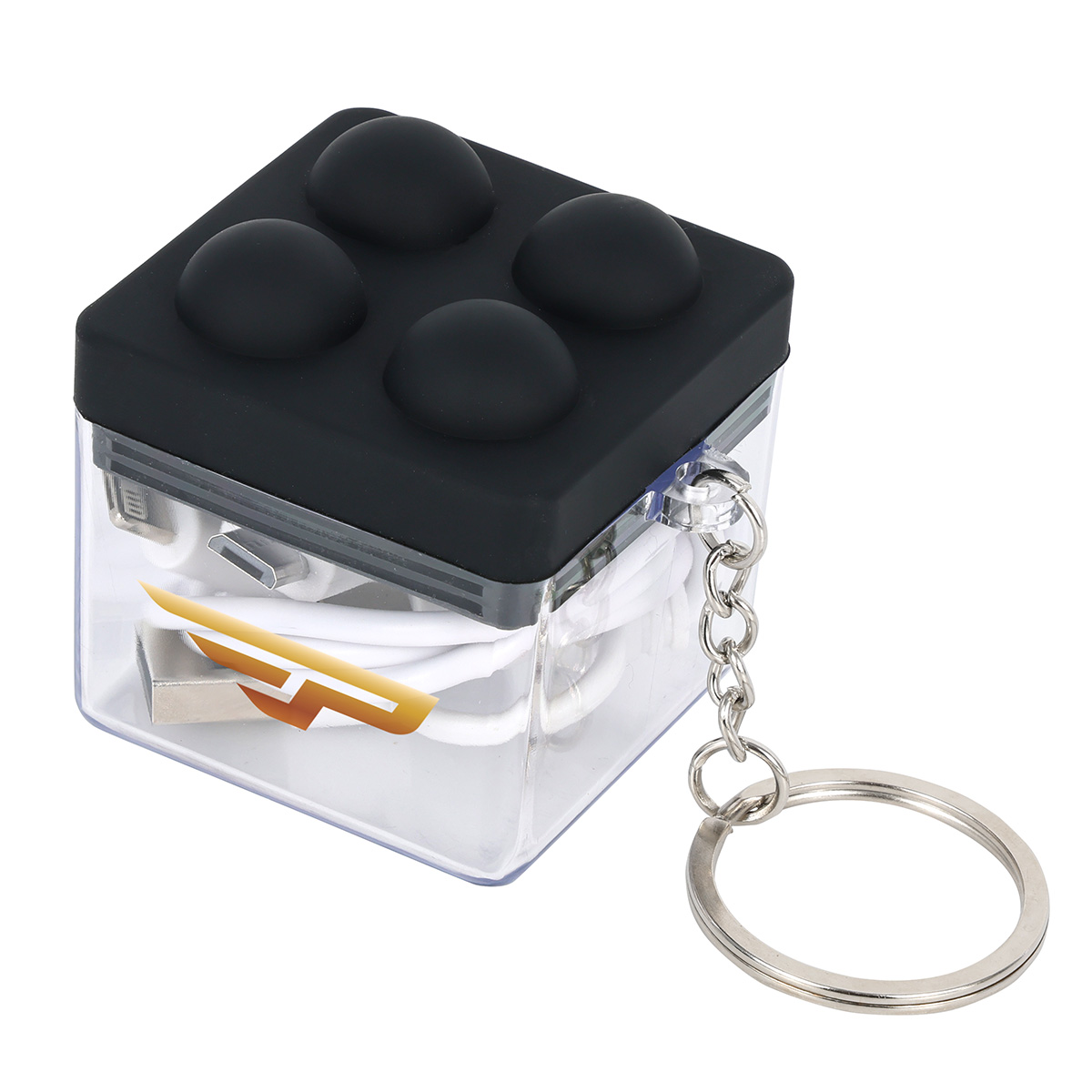 Push Pop Charging Cable with Keyring & Screen Cleaner 1