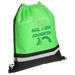 Safety Non-Woven Drawstring Bag - Lime Green Safety Non-Woven Drawstring Bag - Lime Green