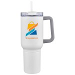 Novo Combo 20 oz Vacuum Insulated Stainless Steel Mug and Screw-On 12 oz Ca - White Novo Combo 20 oz Vacuum Insulated Stainless Steel Mug and Screw-On 12 oz Ca - White