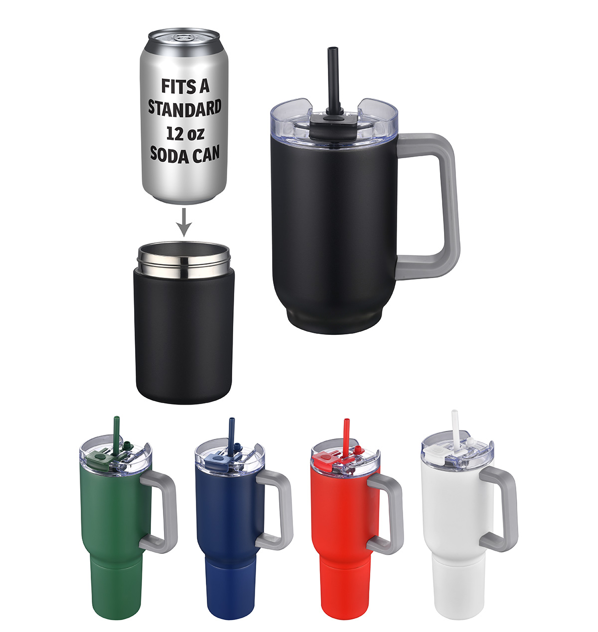 Novo Combo 20 oz Vacuum Insulated Stainless Steel Mug and Screw-On 12 oz Ca 1