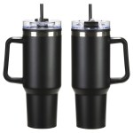 Ohana 40 oz Stainless Steel/Polypropylene Mug with Color-Matching Handle - Black Ohana 40 oz Stainless Steel/Polypropylene Mug with Color-Matching Handle - Black