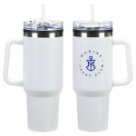 Ohana 40 oz Stainless Steel/Polypropylene Mug with Color-Matching Handle - White Ohana 40 oz Stainless Steel/Polypropylene Mug with Color-Matching Handle - White