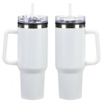 Ohana 40 oz Stainless Steel/Polypropylene Mug with Color-Matching Handle - White Ohana 40 oz Stainless Steel/Polypropylene Mug with Color-Matching Handle - White