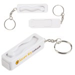 Contour Phone Stand Key Chain with Finger Fidget - White Contour Phone Stand Key Chain with Finger Fidget - White