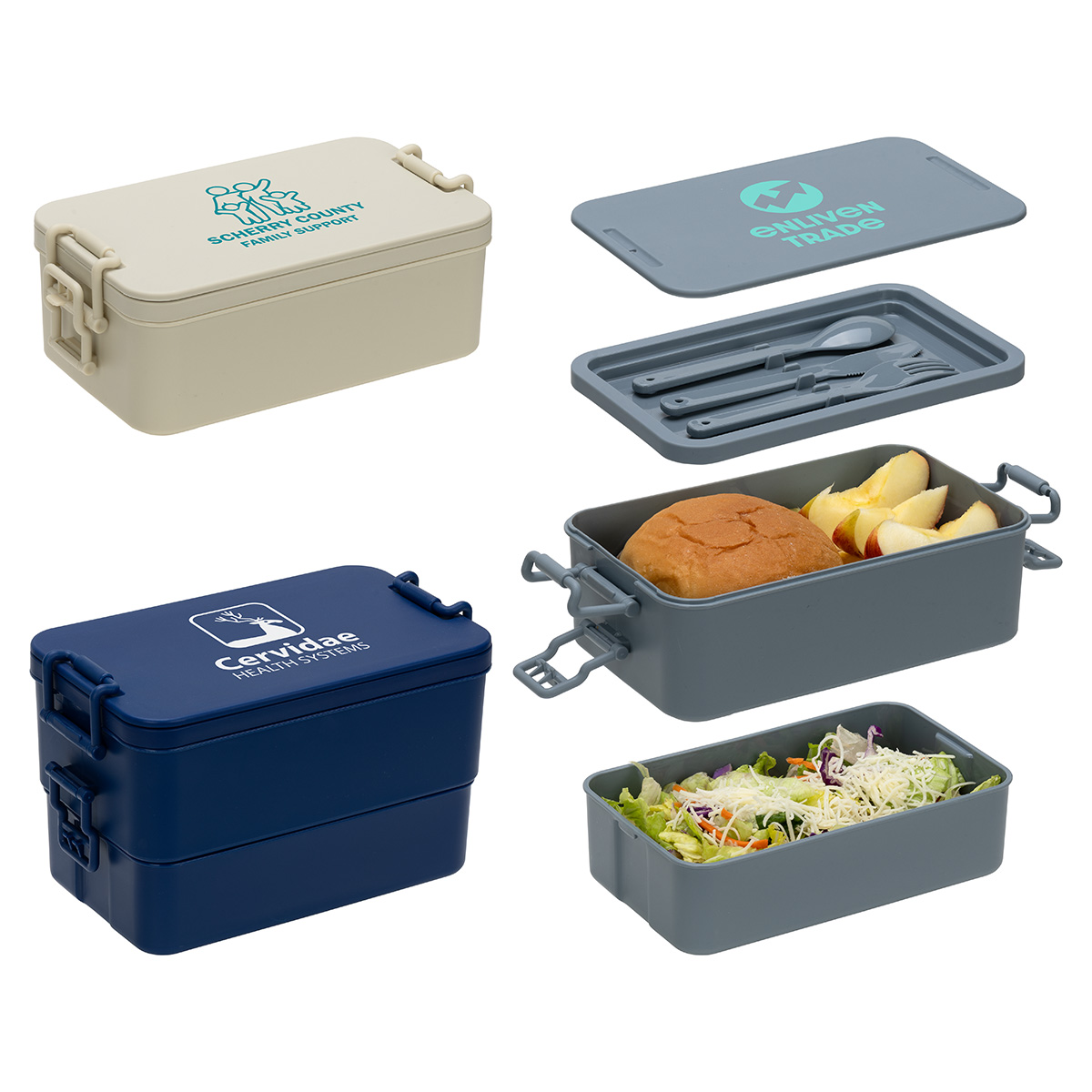 Canteen Stackable Lunch Box With Utensils 1