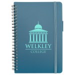 Avignon Repreve® Recycled Hardcover Spiral Notebook with Pen - Blue Avignon Repreve® Recycled Hardcover Spiral Notebook with Pen - Blue