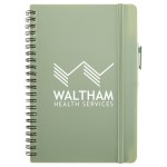 Avignon Repreve® Recycled Hardcover Spiral Notebook with Pen - Green Avignon Repreve® Recycled Hardcover Spiral Notebook with Pen - Green