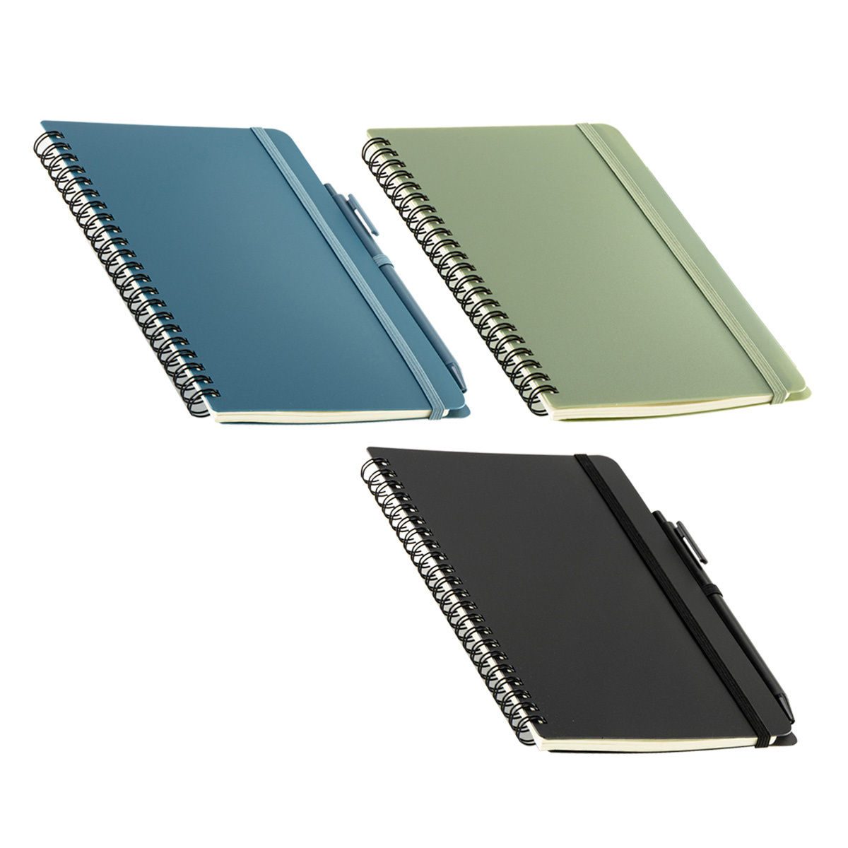 Avignon Repreve® Recycled Hardcover Spiral Notebook with Pen 1