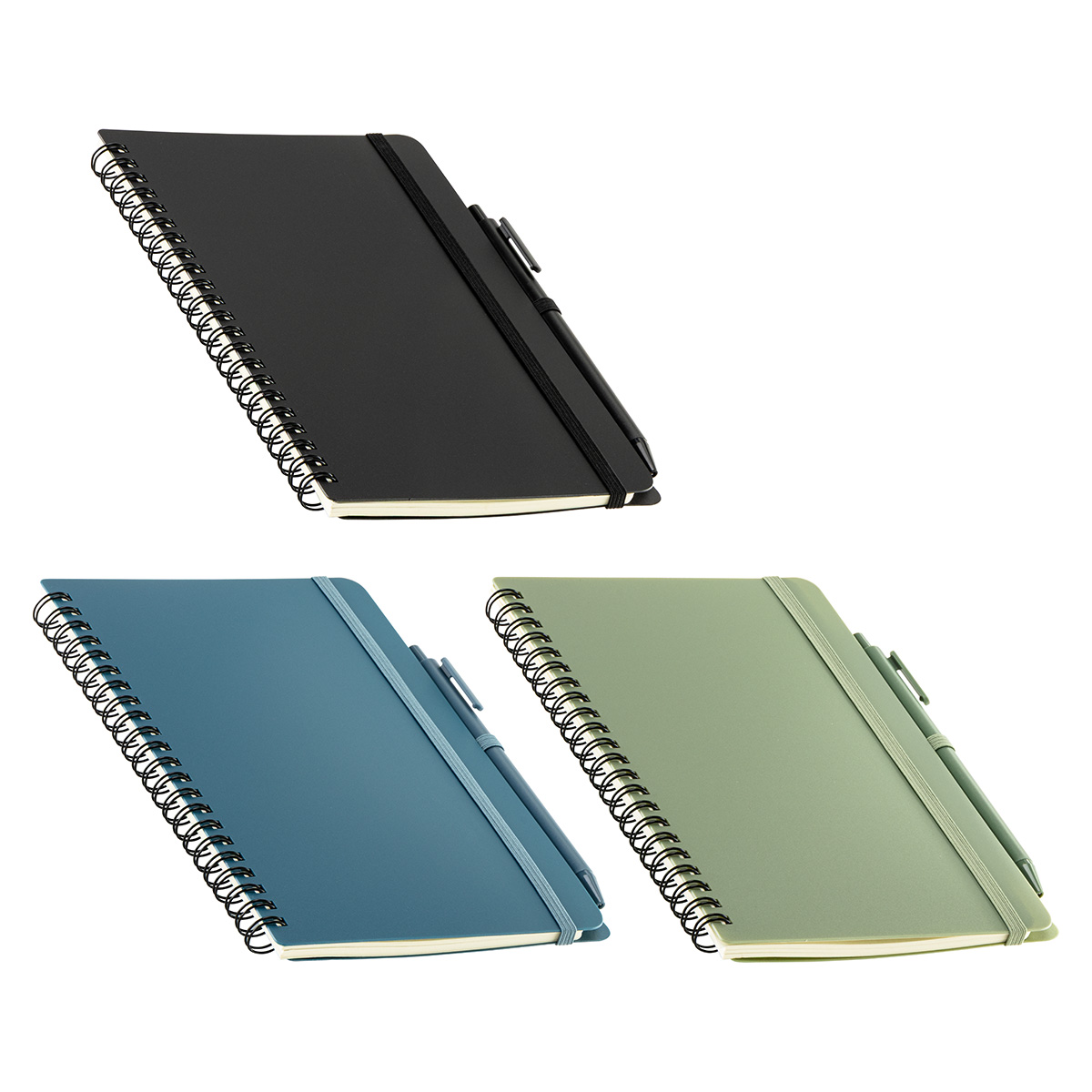 Avignon Repreve® Recycled Hardcover Spiral Notebook with Pen 1