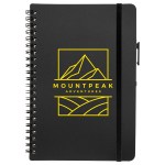 Avignon Repreve® Recycled Hardcover Spiral Notebook with Pen - Black Avignon Repreve® Recycled Hardcover Spiral Notebook with Pen - Black