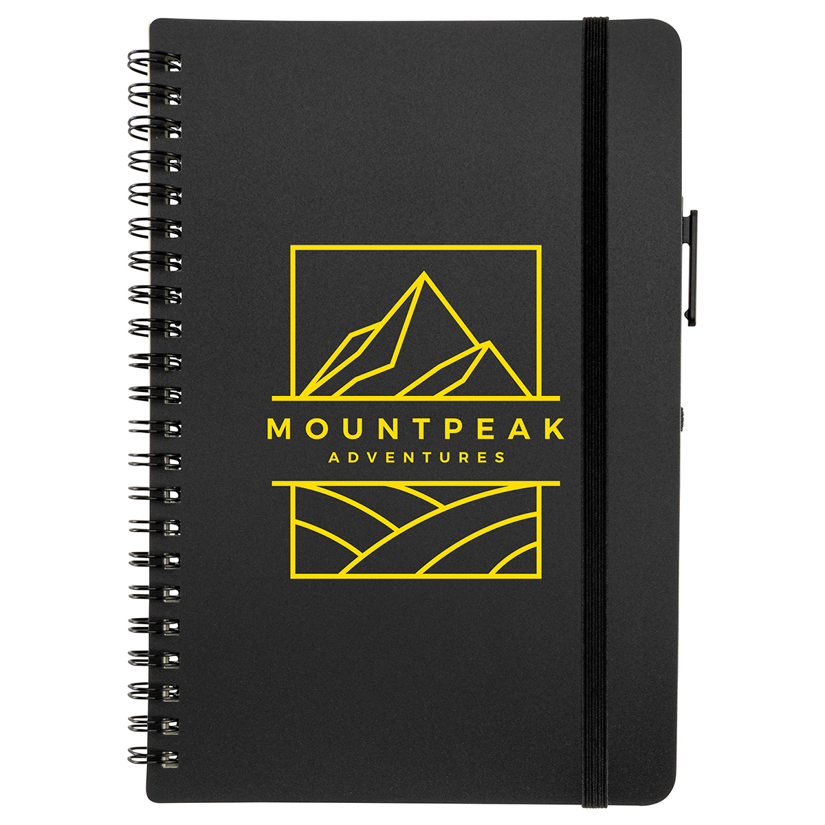 Avignon Repreve® Recycled Hardcover Spiral Notebook with Pen 1