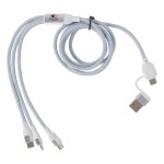 Velocity 4-in-1 60W PD 47" Charging Cable - Silver Velocity 4-in-1 60W PD 47" Charging Cable - Silver