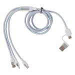 Velocity 4-in-1 60W PD 47" Charging Cable - Silver Velocity 4-in-1 60W PD 47" Charging Cable - Silver
