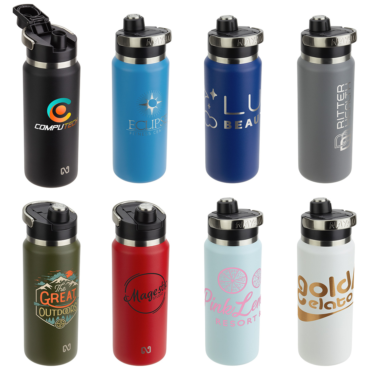 NAYAD® Traveler 26 oz Stainless Double-wall Bottle with Twist-Top Spout 1