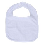 Silk Touch Baby Bib 10" x 13" 360GSM Poly/Cotton - Full Color - White Silk Touch Baby Bib 10" x 13" 360GSM Poly/Cotton - Full Color - White