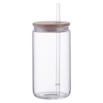 Doto 18 oz Glass Jar w/ Straw & Bamboo Lid 2 Doto 18 oz Glass Jar w/ Straw & Bamboo Lid 2