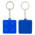 Square Push Pop Key Ring - Blue Square Push Pop Key Ring - Blue