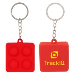 Square Push Pop Key Ring - Red Square Push Pop Key Ring - Red