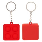 Square Push Pop Key Ring - Red Square Push Pop Key Ring - Red