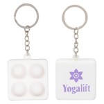 Square Push Pop Key Ring - White Square Push Pop Key Ring - White