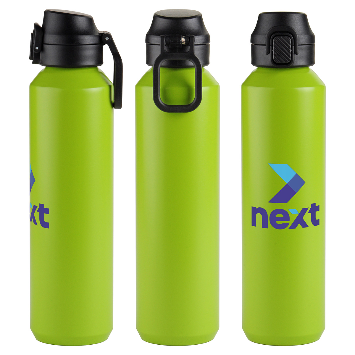 Nexus 27 oz Recycled Aluminum Bottle with Flip-Top Lid and Carabiner 1