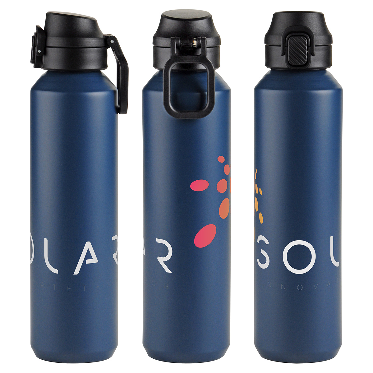 Nexus 27 oz Recycled Aluminum Bottle with Flip-Top Lid and Carabiner 1