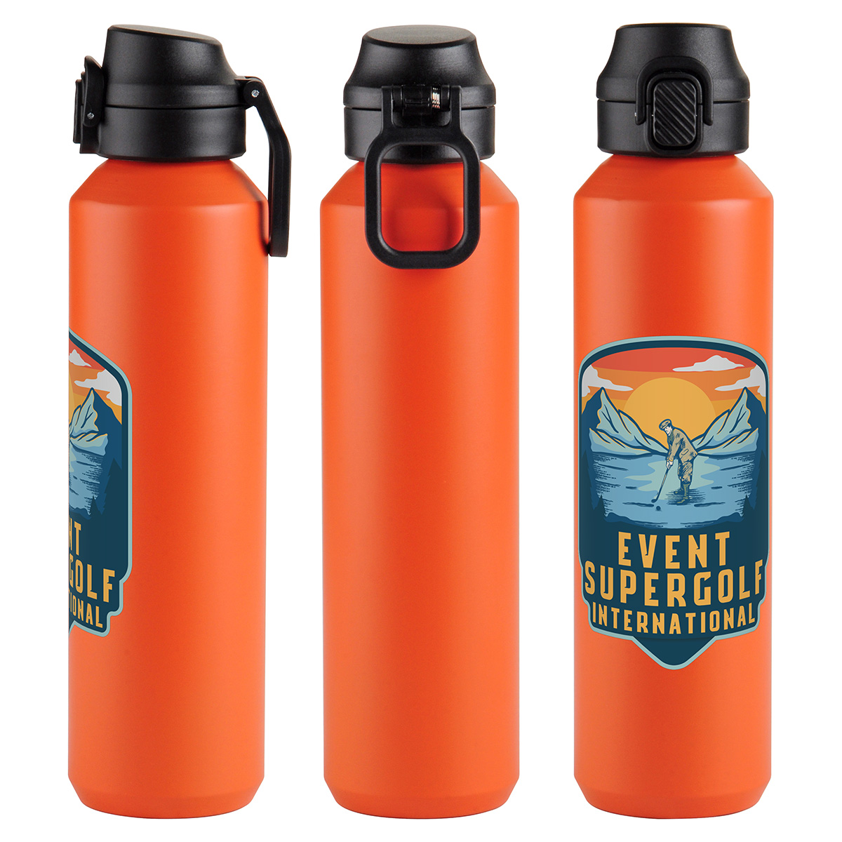 Nexus 27 oz Recycled Aluminum Bottle with Flip-Top Lid and Carabiner 1