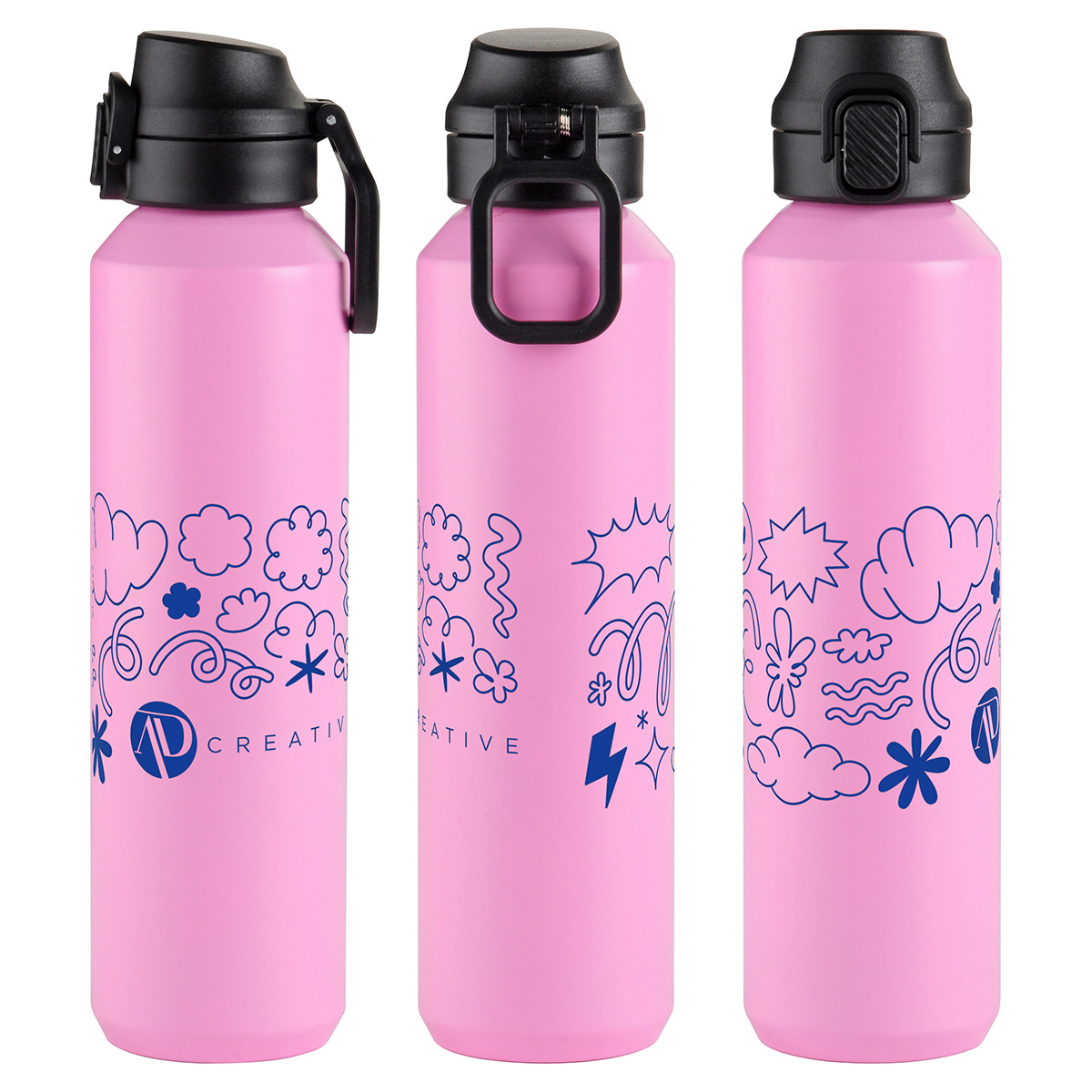 Nexus 27 oz Recycled Aluminum Bottle with Flip-Top Lid and Carabiner 1