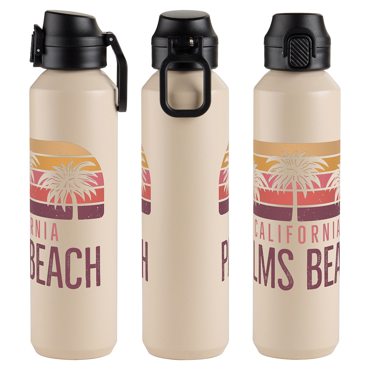 Nexus 27 oz Recycled Aluminum Bottle with Flip-Top Lid and Carabiner 1