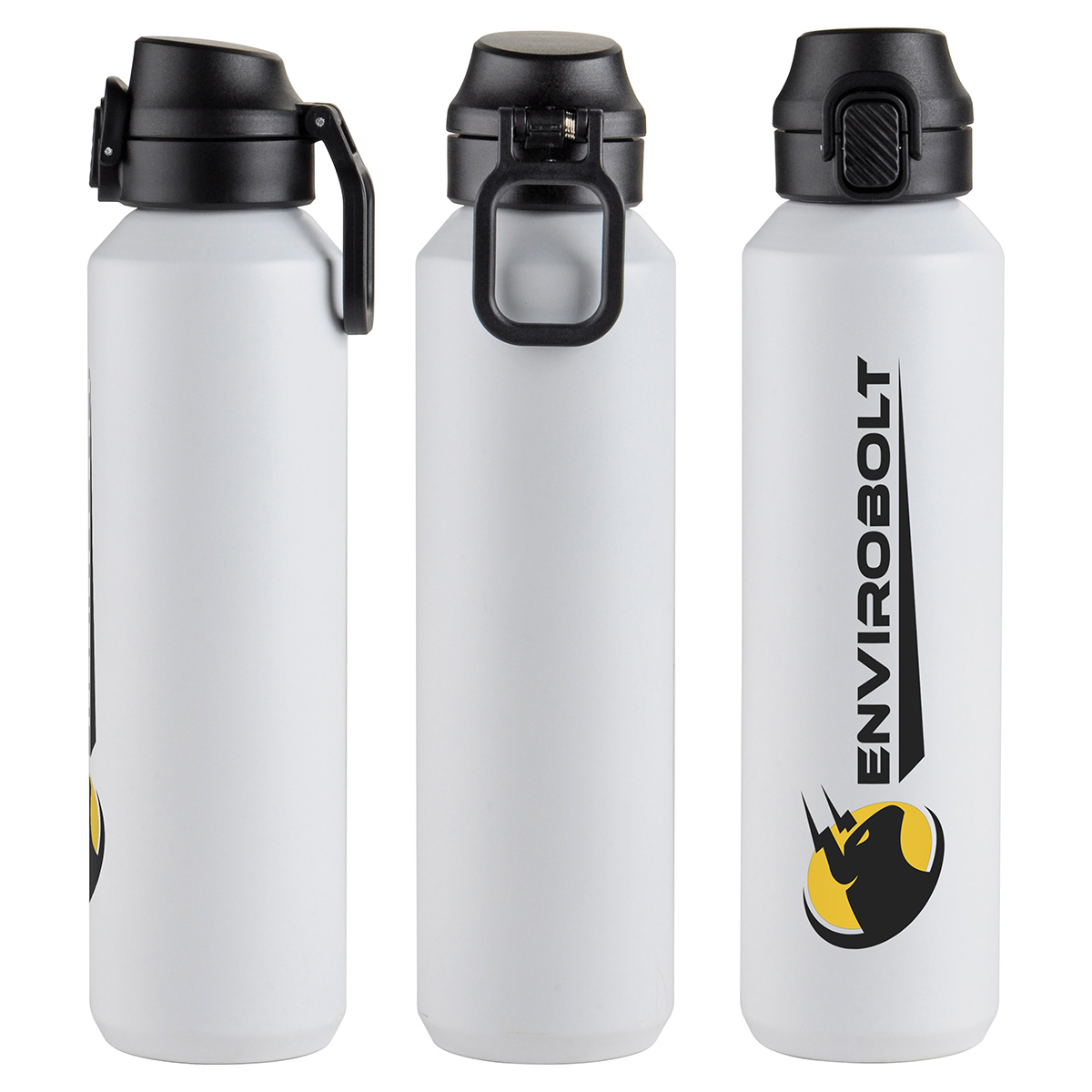 Nexus 27 oz Recycled Aluminum Bottle with Flip-Top Lid and Carabiner 1