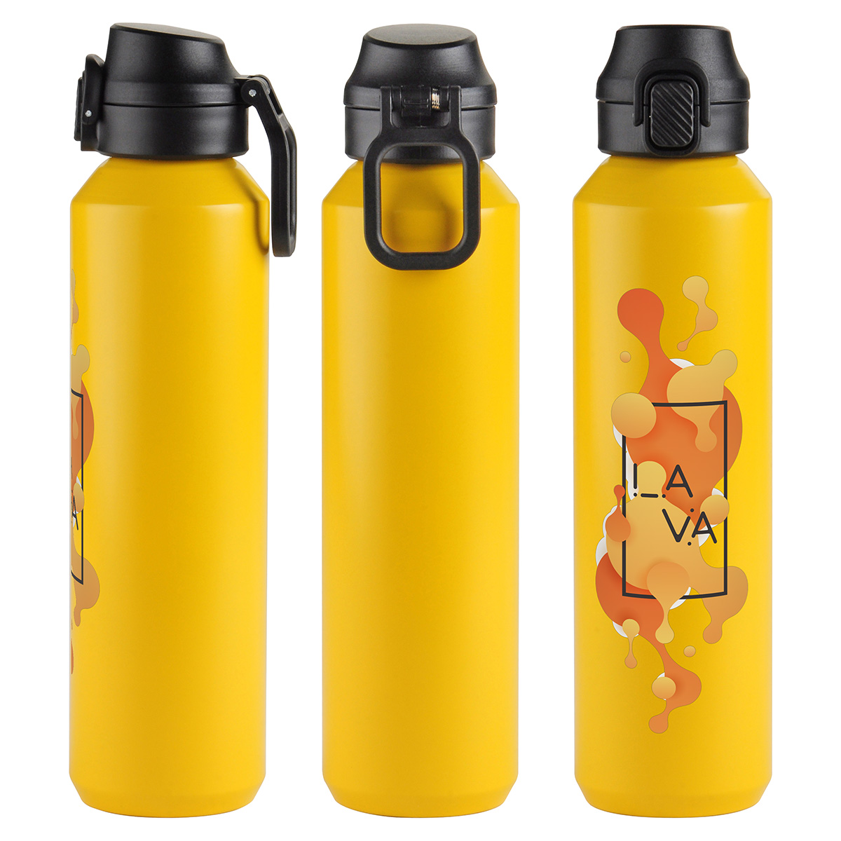 Nexus 27 oz Recycled Aluminum Bottle with Flip-Top Lid and Carabiner 1