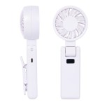 Purl High Speed Rotatable Handheld Fan With Clip - White Purl High Speed Rotatable Handheld Fan With Clip - White